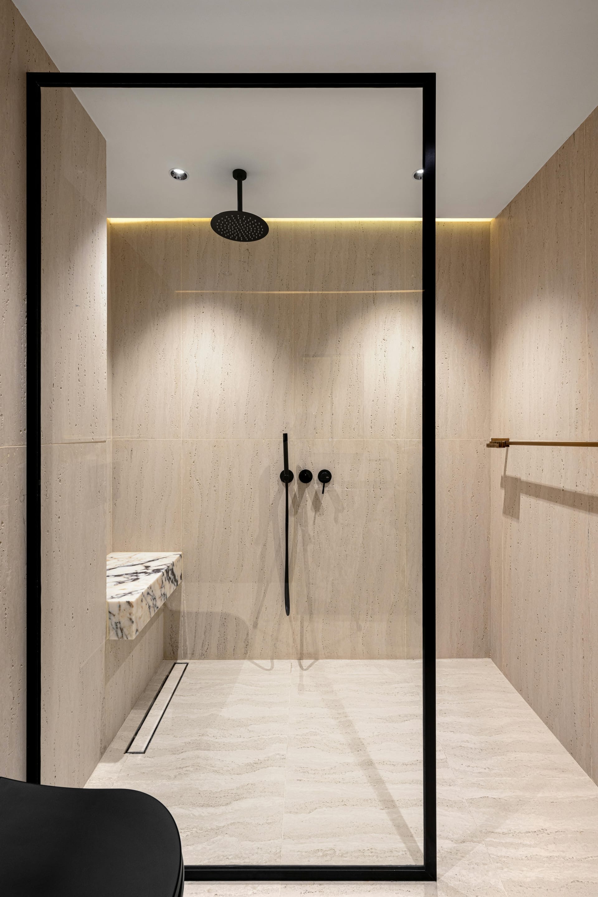 Custom frameless shower glass in Whitby home renovation