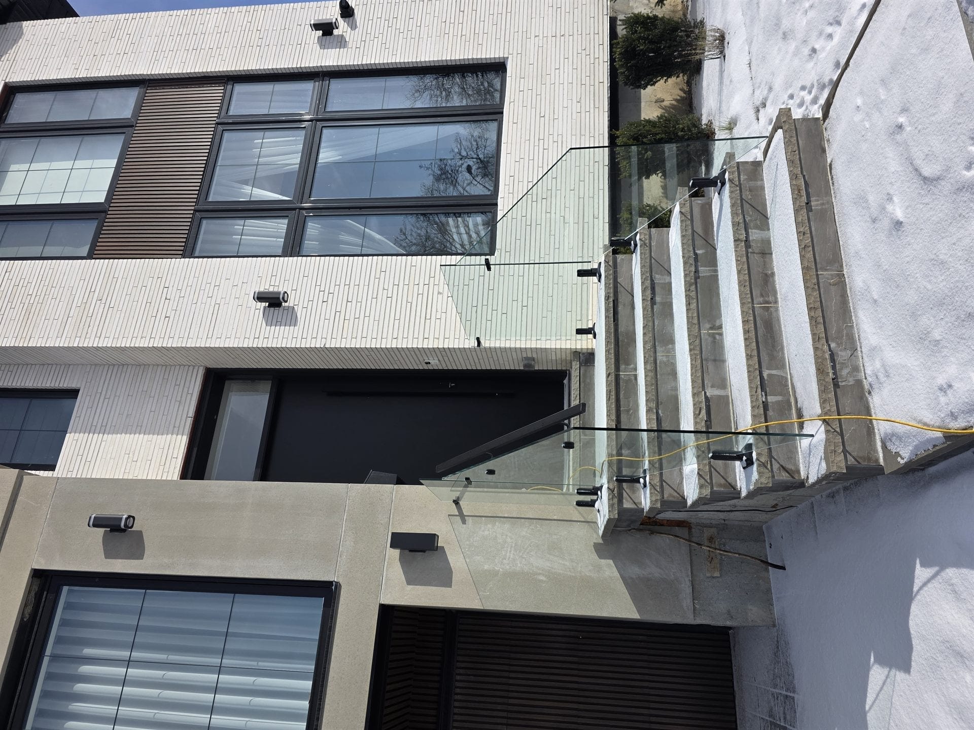 Interior glass railing installation in Bowmanville residence
